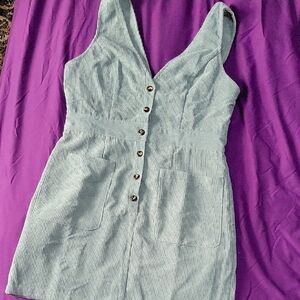 Spring Sea Green Corduroy Dress